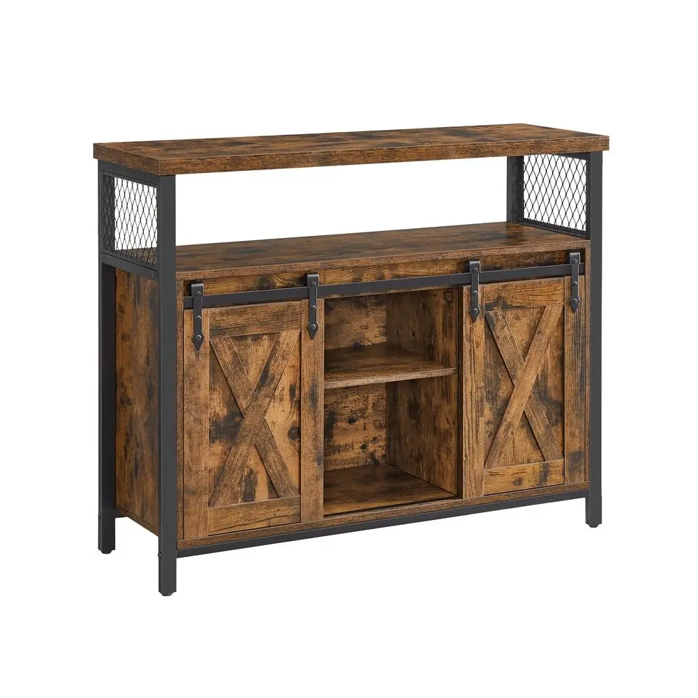 VASAGLE Buffet Sideboard Storage Cabinet with Sliding Barn Doors & Adjustable Shelves, Versatile Coffee Bar Cabinet for Kitchen Dining Living Room Entryway Home Storage