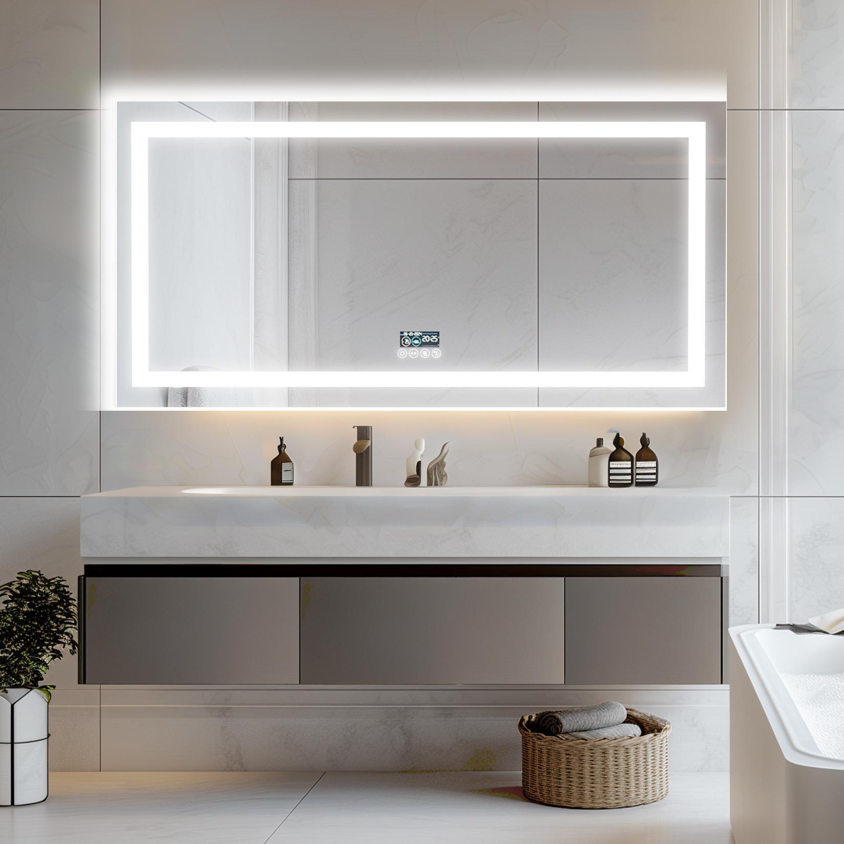 LumiBased Rectangular LED Mirror Light with bluetooth