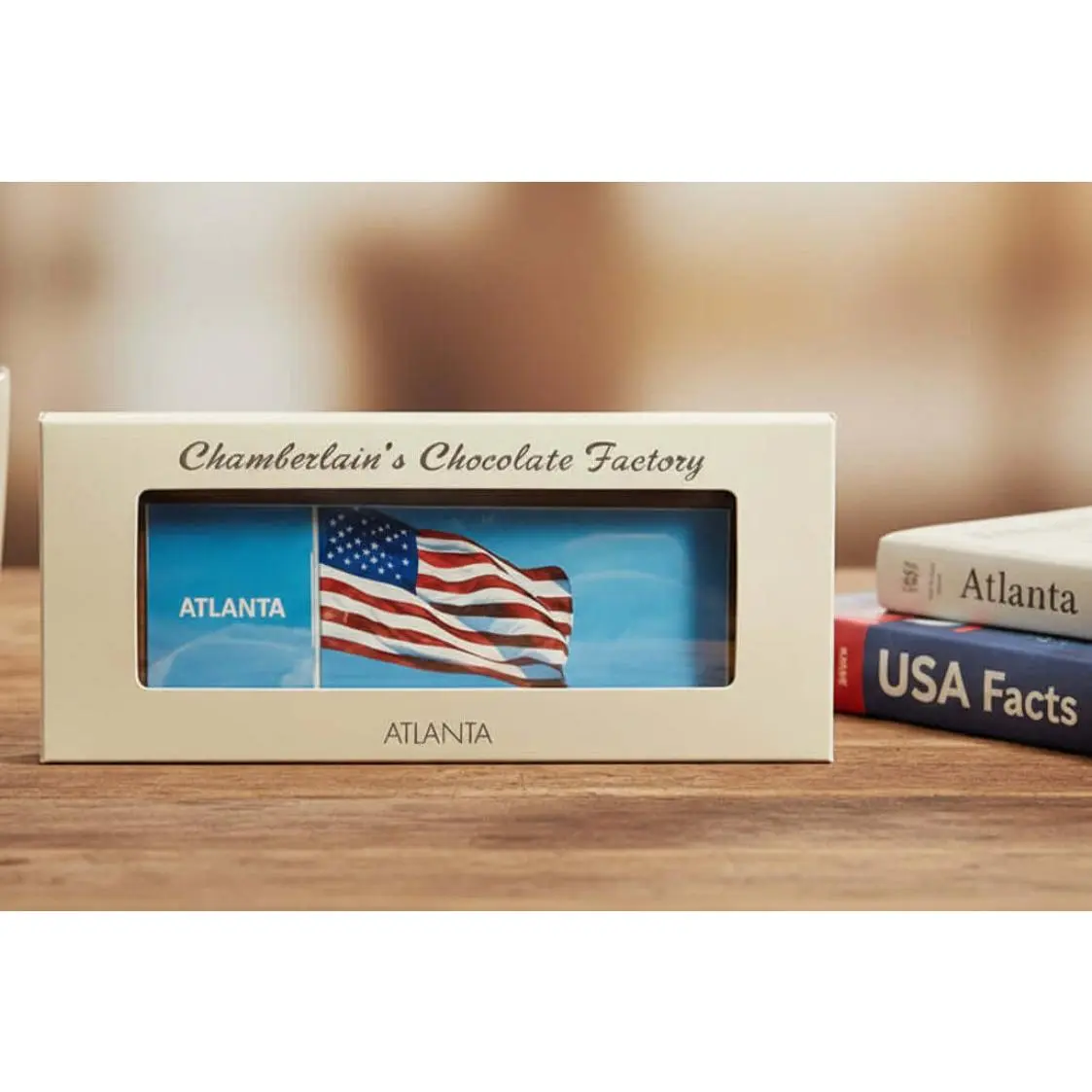 American Flag Hand-Molded Solid Chocolate Bar – Gift Boxed