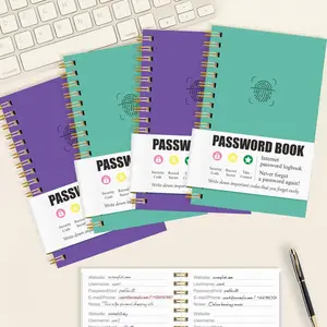 Portable Password Book, 1 Count Mini Password Notebook, Password Book for Home, Office, Travel, Office Stationery & Supplies, Spiral Notebook Journal