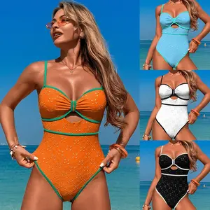 Flattering High Cut One Piece Swimsuit with Front Twist & Backless Design, Comfortable Summer Beach Monokini