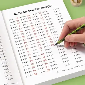 1. A multiplication and division workbook. A durable paper arithmetic workbook with handwritten exercises, perfect for school supplies, math learning tools, and Christmas gifts. Multiplication exercises