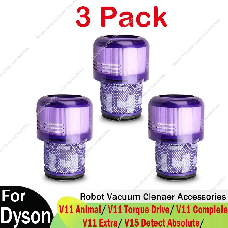 3 Pack Vacuum Filters for Dyson V11 Origin, V11 Torque Drive, V11 Animal,  V11 Complete,  V11 Extra,  V15 Detect,  V15s Detect Submarine Cordless Vacuums Cleaner, Compare to Part 970013-02 Filter Replacement Parts