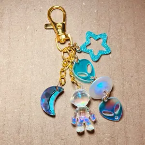 Aliens Taking Over Your Bag Keychain with Cute Design, Keyring Attachment, and Unique Elements