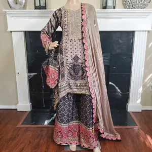 Crepe Silk Indian Party Wear Dress for Women - Womenswear