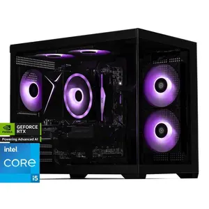 STORMCRAFT Gaming PC SIRIUS Intel Core i5-14400F NVIDIA GeForce RTX 5060 – AI Powered 16GB 3200MHz RGB 1TB NVMe SSD 650W PSU Windows 11 Home - SI1440FBB-560N2