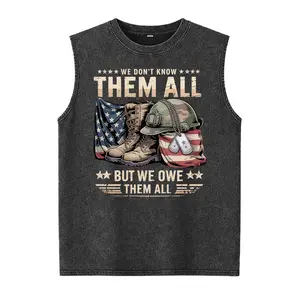Military Tribute Washed Vest, Patriotic USA Washed Vest, Memorial Day Veteran Gift