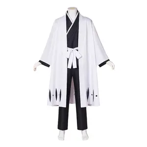 Men's Division Captain Cosplay Costume Set Anime Kuchiki Byakuya Uniform Suit