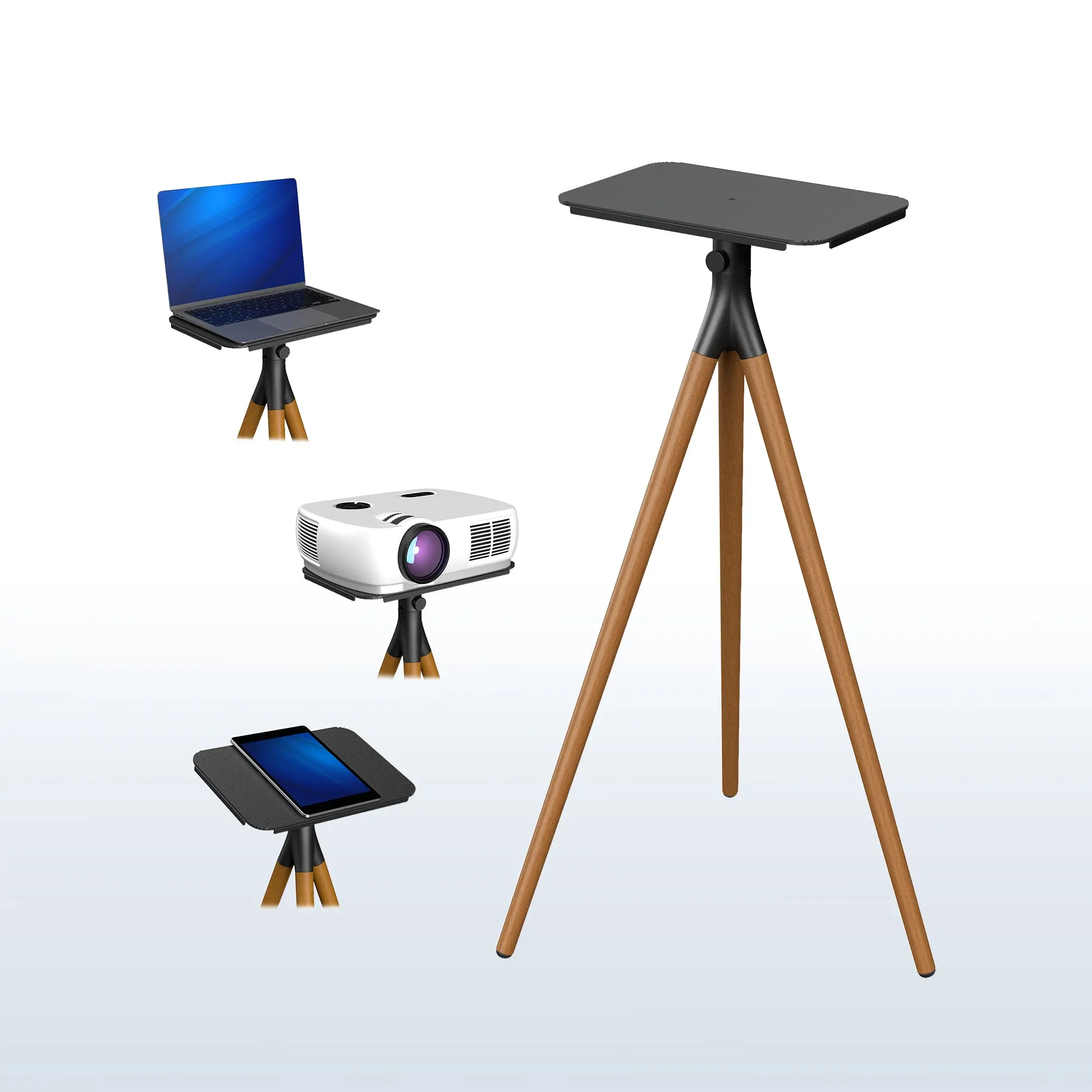 Dark Walnut Telescopic Projector Stand, Audio & Video Accessories for Studio Use