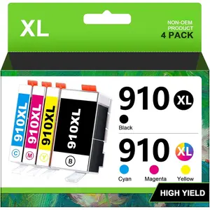 910XL Ink Replacement for  910XL Ink Cartridges Combo Pack 910XL Ink Cartridges for  Printers HP910XL Work for Office Jet Pro 8020 8025 8028 8010 Printer, Black and Color 4 Pack