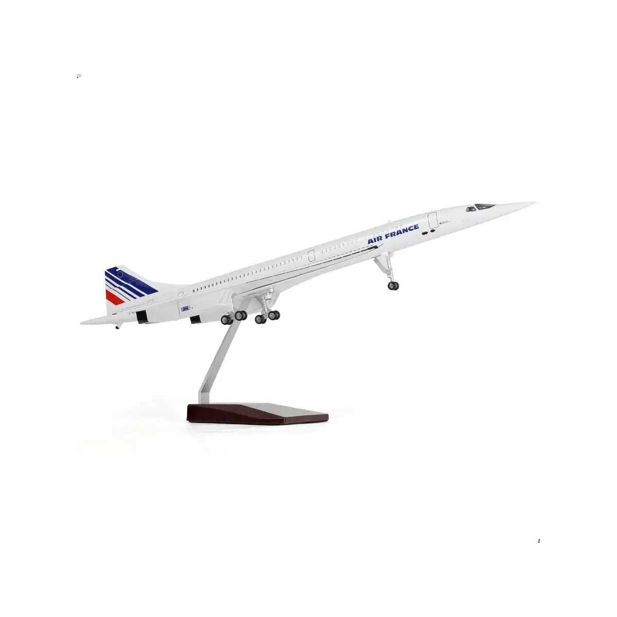 Concorde Air France Diecast Model Airplane, 1:125 Scale Metal Collectible, 19.7 x 8.7 x 8 inches, Durable Baked Paint, Detailed Model for Aviation Enthusiasts