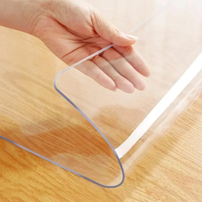 Clear PVC Desk Pad Mat 14×24 Inch Rectangular Vinyl Waterproof for Dining, TV, Dresser, Night Stand, Writing, Table Cover