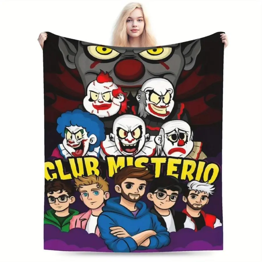 Club Misterio Themed Ultra-Soft Fleece Blanket - Cozy Warmth for Living Room, Office, Sofa Decor, All-Season Travel - Perfect Gift for Friends & Family, Home Decor Accessor
