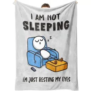 Funny Birthday Gifts For Men, Dad, Husband, Anniversary Retirement Gifts For Men Grandpa, Dad, Husband, Super Soft Flannel Throws Blanket For Napping, Printed On One Side With A Plain White Back, Halloween Thanksgiving Christmas Gift