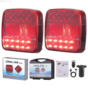 Magnetic Trailer Light, Waterproof Rechargeable Wireless Trailer Tow Lights Kit with 7 Pin Plug, Tail Stop Turn Signal License Plate Lights for 12V Pickup Trucks Marine BoatsC38tool que