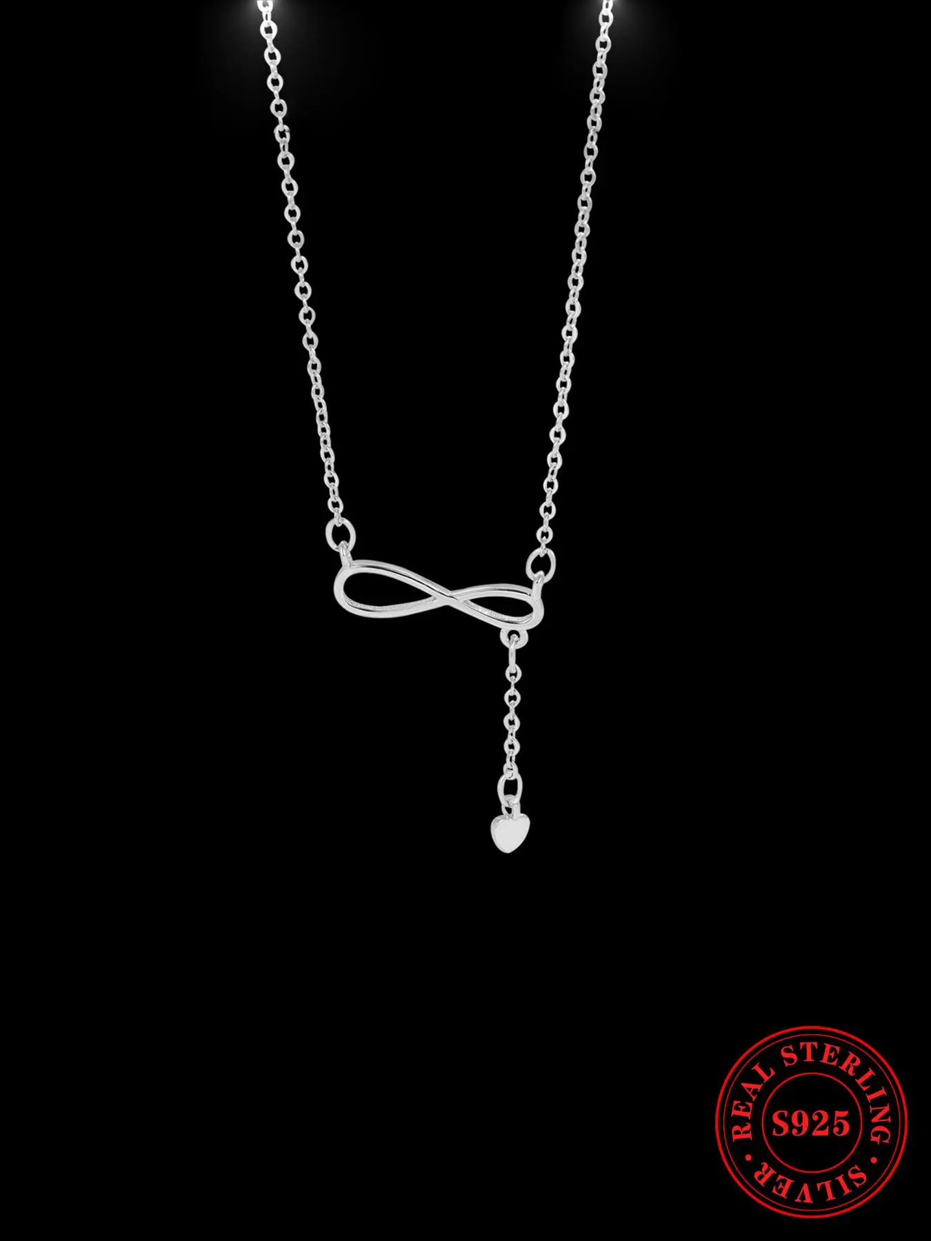 S925 Sterling Silver Simple Infinity Symbol Design Pendant Necklace for Women & Girls, Fashion Jewelry for Party, Daily Decor, Trendy All-match & Exquisite Jewelry for Birthday Gift