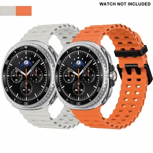 2 Pack Sport Silicone Band for Samsung Galaxy Watch 8 40mm 44mm and Watch 8 Classic 46mm, Breathable Waterproof Soft Replacement Strap Watch Straps Smart Watch Strap