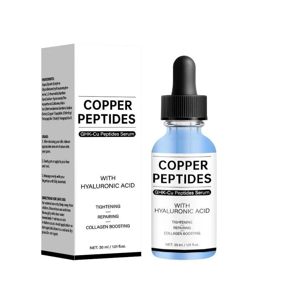 GHK-Cu Peptide Serum with 3-Peptide Complex for Anti-Aging Skin Tightening and Collagen Boosting, Calming Formula Reduces Redness for Smooth, Plump Skin, Serums & Essences, Airless Bottle, 30Ml, Barrier Repair, Sensitive, Fragrance-Free, Long-Lasting