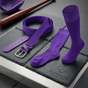 Youth Boys Girls Adult Adjustable Baseball Softball Belt and Socks Combo - Elastic Waist Belt with Comfortable Breathable Socks Perfect for Sports Training Games Practice Casual Wear