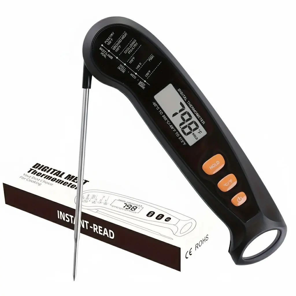 BBQ Essential & Digital Meat Thermometer - 3s Instant Read Backlight Magnetic Waterproof for Steak Cooking, Grilling, Frying, Roasting Kitchen Utensils,Labor Day Special Gifts for Men Him Dad Birthday Kitchenware Oven Modern,Halloween Gift