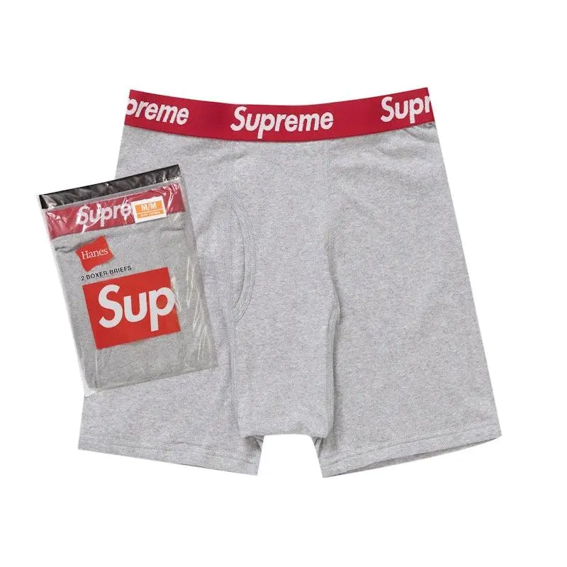 Supreme Hanes Boxer Briefs (2 Pack) Heather Grey (unisex) by StockX