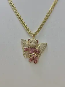 Spanish Chain 20 in with Butterfly Pendant Necklace for Women Elegant Simple Jewelry Versatile Everyday Wear