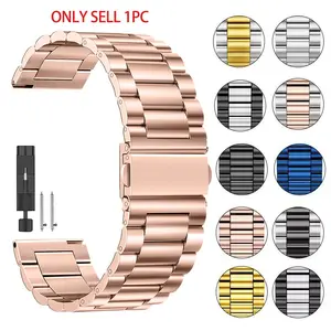 16/18/20/22/24mm Stainless Steel Watch Band Smartwatch Strap Compatible with Garmin Huawei Xiaomi Samsung Amazfit, Unisex Strap for Meetings Business Travel Smart Watch Straps