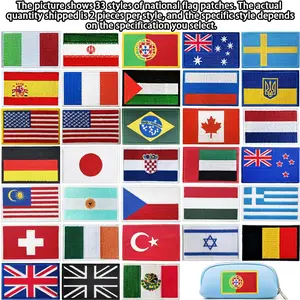 World Flag Embroidered Iron-On Patches, Ideal for Jackets and Bags, Perfect for Handmade Decorative Appliques, 2 Pieces