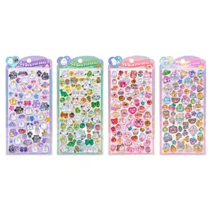 New Cute 3D Animal Stickers Set, Mixed Media DIY Journal Decoration Supplies, Kids Creative Stationery Accessories, Pack of 4 Sheets