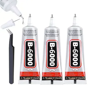 3PCS 110ml B6000 Clear Multi-Purpose Adhesive Craft Glue with Precision Tip for Rhinestones Inlay Jewelry Making Mobile Phone Repair Fabric Wood and Various DIY Art Craft Projects