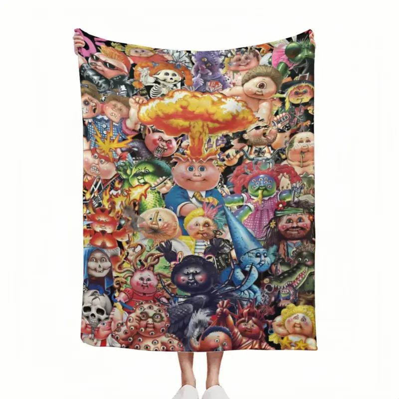 Garbage Pail Kids Special Edition Luxury Dream Weave Throw Blanket - Warm Winter Vintage Bedding, Childhood Recollections Holiday Gift for Home Use