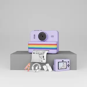Instant Camera with 3 Print Paper, 2.8 Inch LCD Screen Digital Camera, Rechargeable 1080P Pocket Camera, Birthday Gift for Boys & Girls, Portable Camera, Lens Camera, Photographic Kit, Shoot Cameras, Electronic Gift, Photo Camera, Tech Gadgets, Box Camera