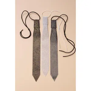 Samantha Necktie with Rhinestones and Adjustable Strap