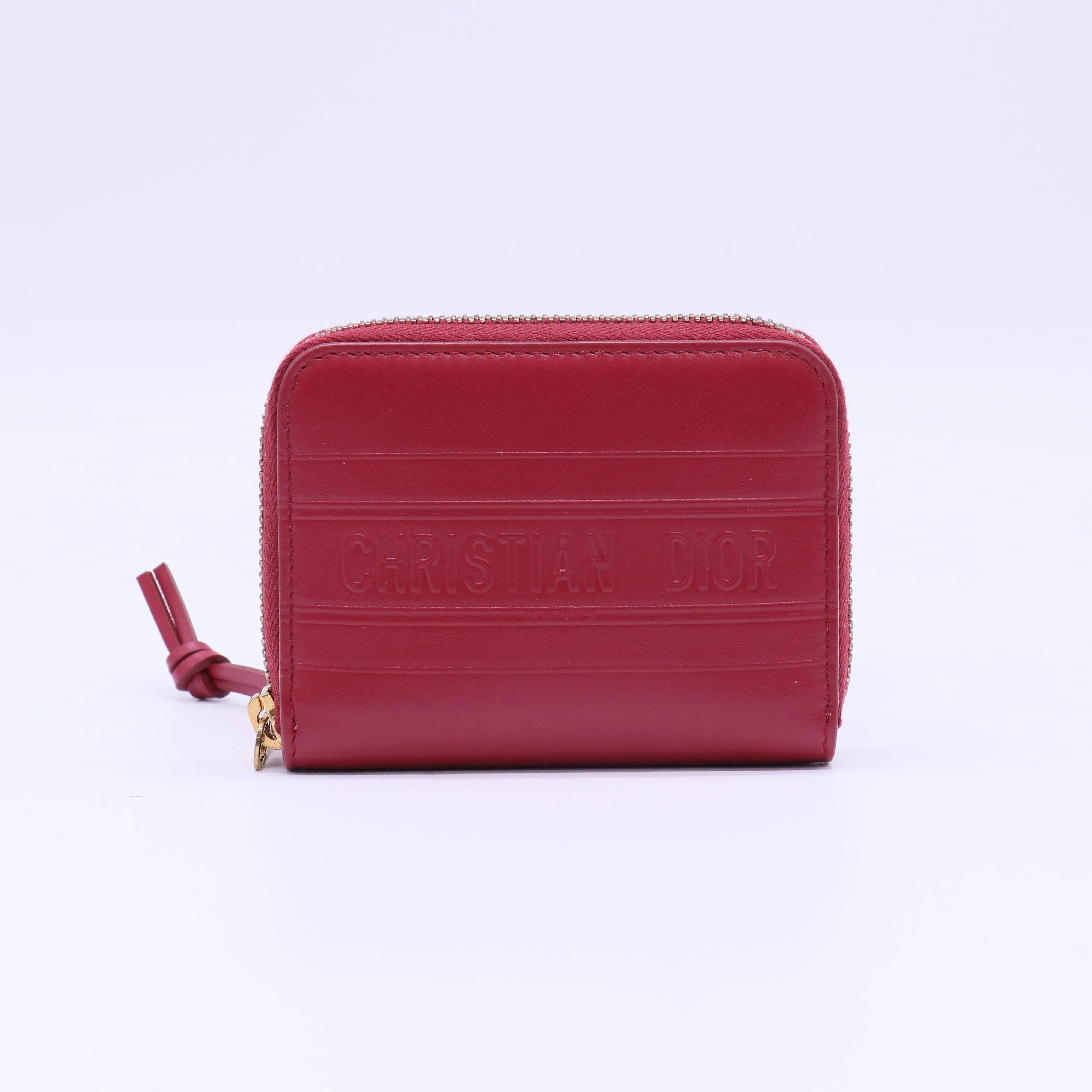 Pre-owned Dior Leather Small Leather Goods Zipped Wallet W21982