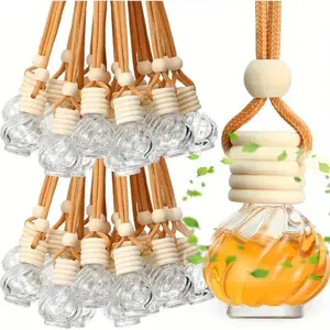 Refillable Glass Oil Diffuser 10-Pack 6ML, Essential Oil Diffuser Hanging Bottles, Air Freshening, Empty, No Chemicals, Versatile Use