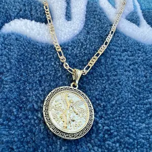 18k Gold Plated Mexico Centenario Chain & Pendant Daily Male Male
