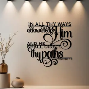 1pc Proverbs Scripture Metal Wall Art, Religious Decorations, Religious Home Decoration, Statue Mural with Rust-Resistant Finish - Ideal Gift for Birthday, Housewarming, Anniversary - Metal Wall Sculptures