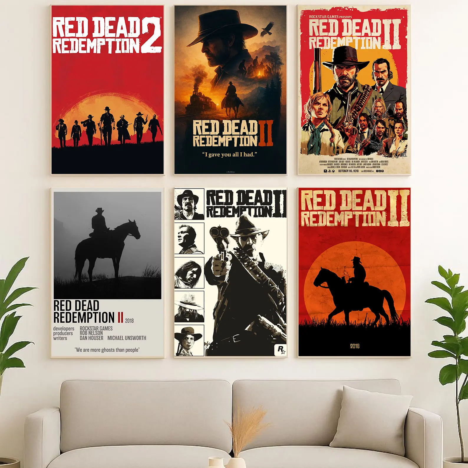 Red Dead Redemption 2 Poster, RDR Posters, Video Game Poster, game poster, collectible gift, game enthusiast poster, player poster, suitable for bedroomliving roomgame room