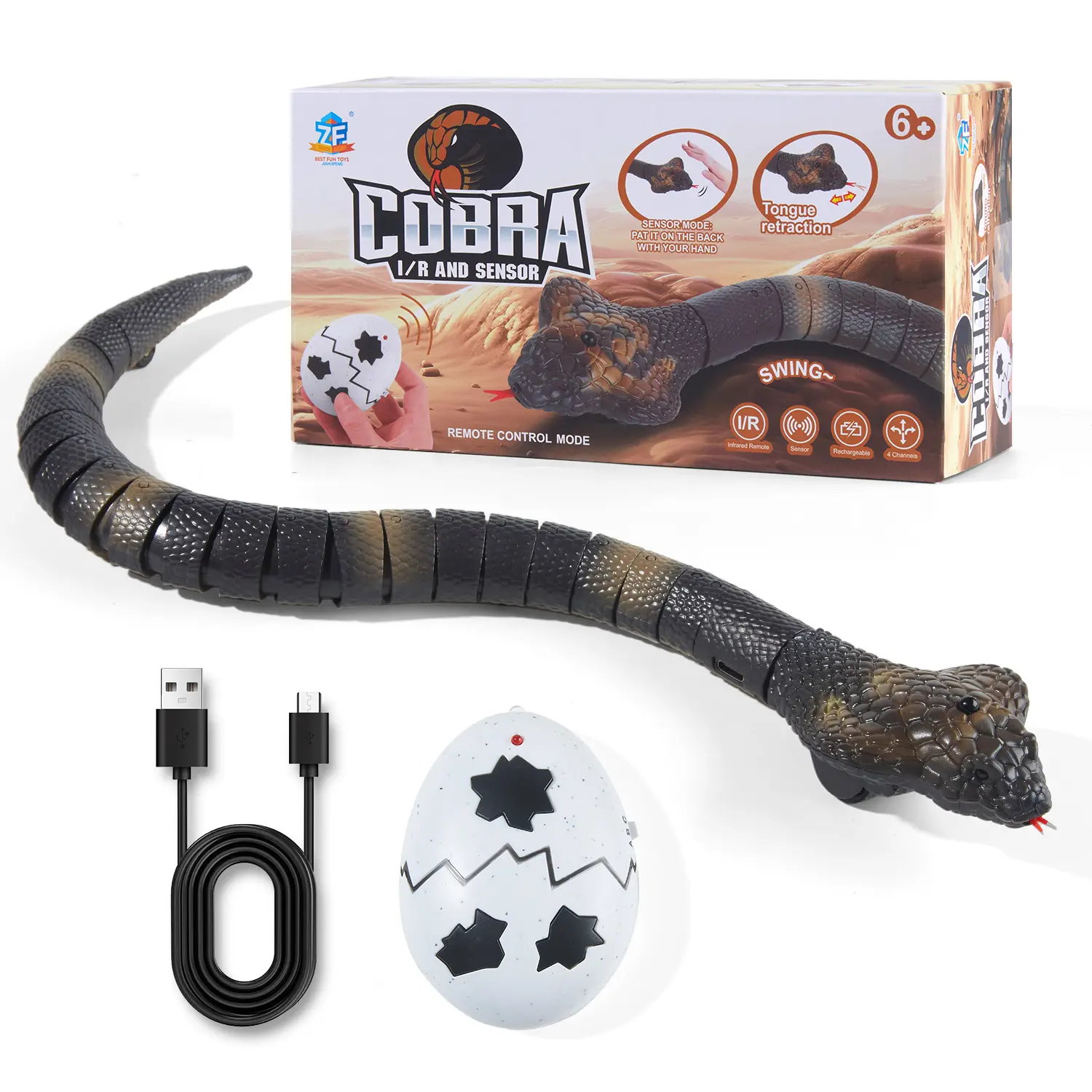 Remote Control Snake Toy,Realistic RC Robotic Cobra Snake,Prank Reptile Toy,Prank Gifts,Kids Stocking Stuffers,Boys Present