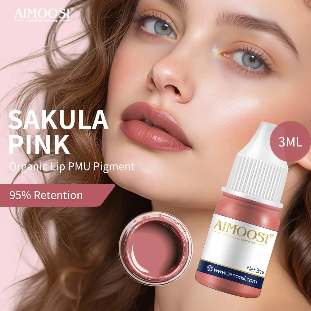 AIMOOSI Lip Tattoo Ink Natural Lip Color Glossy Semi-Permanent Makeup Cosmetic Pigment Low Irritation Lipgloss