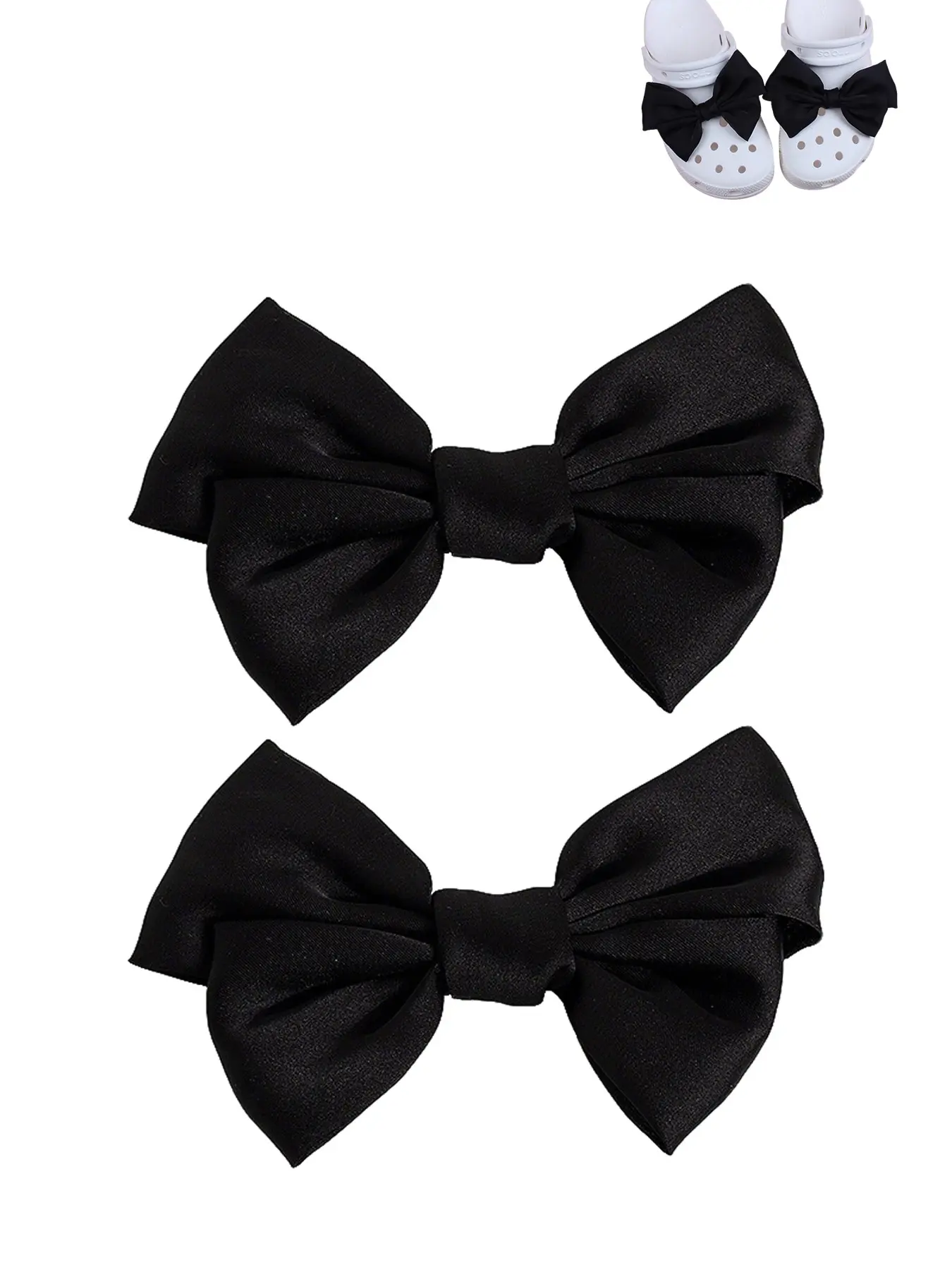 2pcs Bow Croc Shoe Charms Set, Cute DIY Rhinestone Shoe Decorations, Shoe Embellishment Set, Party Shoes Decoration, Perfect Gift for Women & Girls