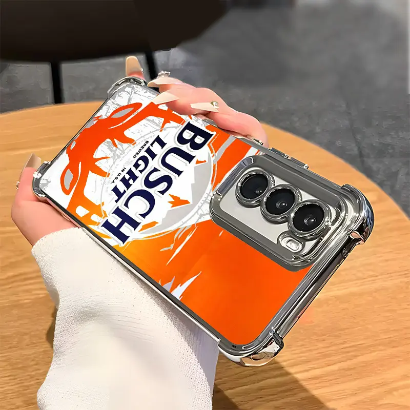 BUSCH LIGHT Beer Lover Luxury Unique Trendy Pattern Aesthetics Electroplated TPU Casing For SAMSUNG GALAXY S22 S23 S24 FE ULTRA PLUS Four Corners Anti-Fall Soft Silicone Gift Shockproof Protection Anti-Drop Protective Protector Phone Cases Shell Cover
