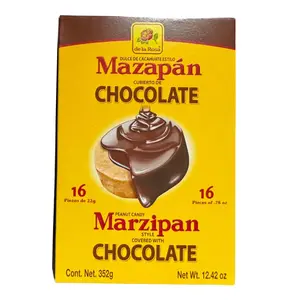 De la Rosa - Mazapan Chocolate - Chocolate Covered Mexican Peanut Candy 12.42 Oz (16 Pieces) - Authentic Mexican Candy with Chocolate Cover