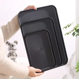 Multifunctional Nordic Style Plastic Rectangle Tray, Home Serving Tray, Kitchen and Restaurant Use, Breakfast Tray, Fruit Tray, Dinnerware Holder