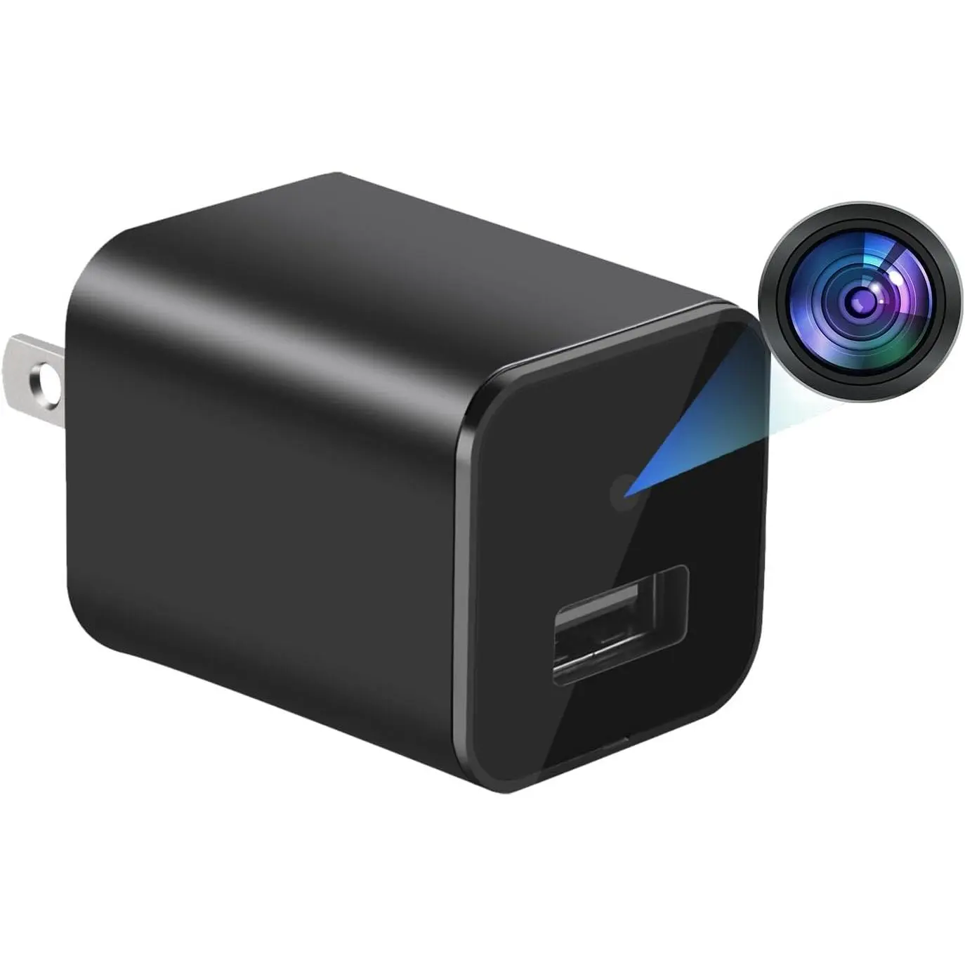 Hidden Camera Spy Cam 1080P - USB Charger Full HD No-WiFi Security Cam with Plug-in & Local, Detection & Night Vision, for Pet, Baby & Home Security, with 64GB SD Card