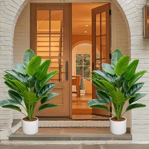 2 Pack Tall Artificial Banana Trees, Realistic Leaves, Lifelike Fake Plant, Elegant Artificial Plants, No Maintenance, Indoor Outdoor Decor, Perfect Gift for Home Office Party