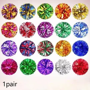A Pair Cheerleader Pom Poms 30cm Cheerleading Pompoms Ring Style Team Sports Pompom Girls Game Big Match Cheering Hand Flower Pompon Cheerleader Accessories