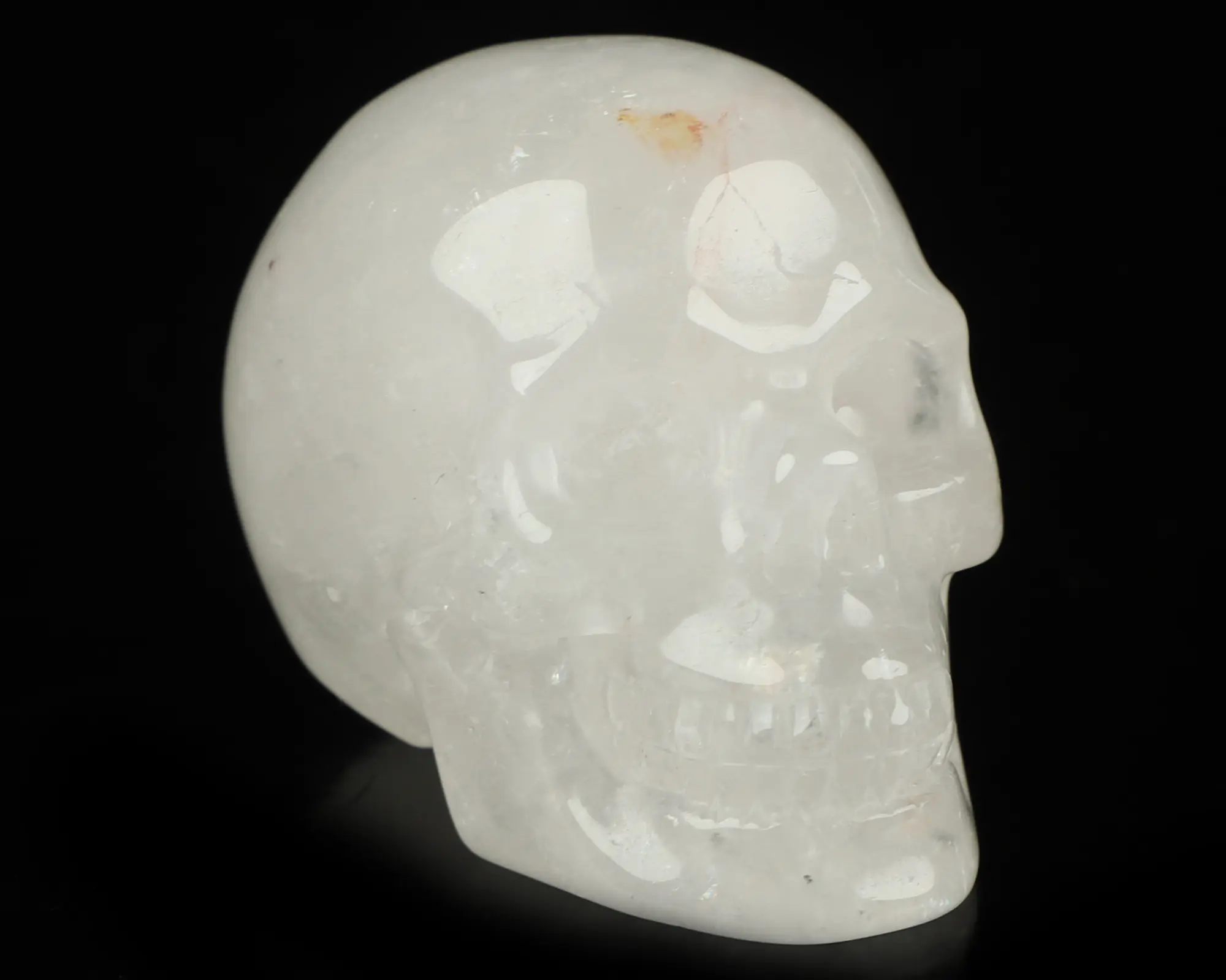 2.0" Quartz Rock Crystal Hand Carved Crystal Skull, Realistic, Crystal Healing