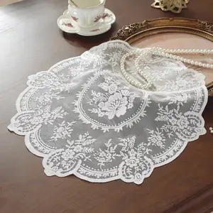 1pc French Lace Embroidered Table Mat, Elegant Dining Accessory, Perfect for Home and Kitchen, Durable and Well-Designed, Kitchenware, Embroidery, Placemat