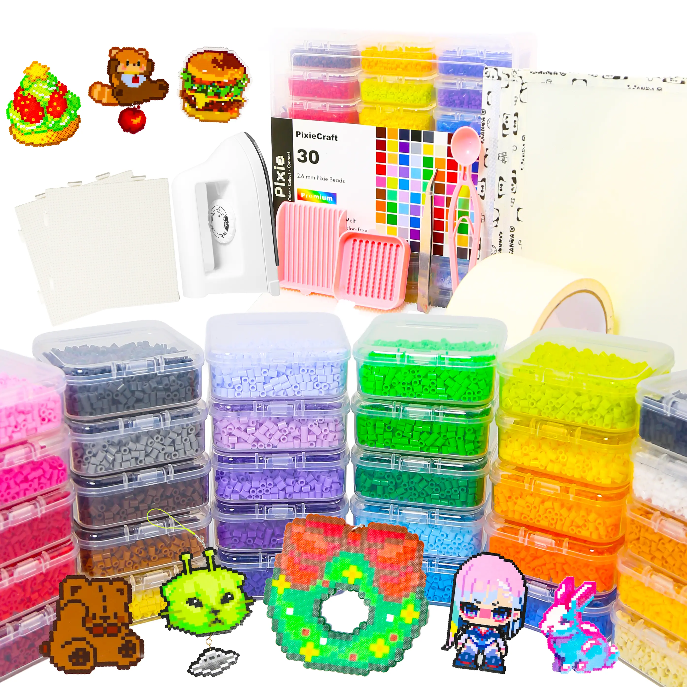 2.6mm Deluxe Starter PixieBeads Set All-in-one, 30 colors,  30,000 ct